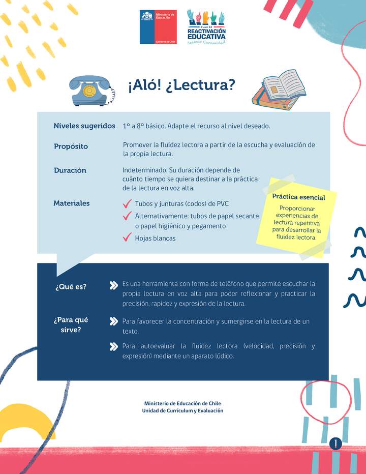Recurso para el aula y la familia. Aló, ¿lectura?