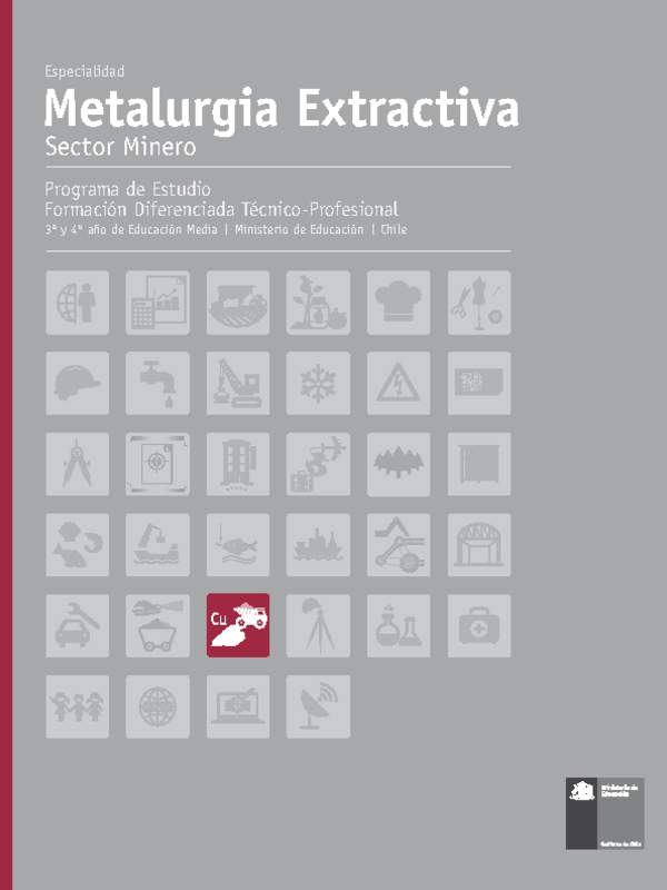 Programa de Estudio Especialidad Metalurgia Extractiva