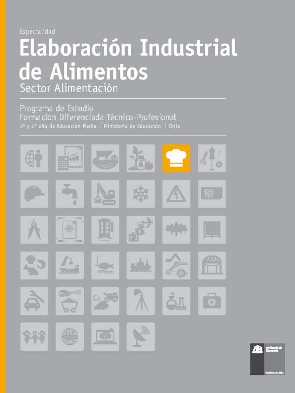 Programa de Estudio Especialidad Elaboración Industrial de Alimentos