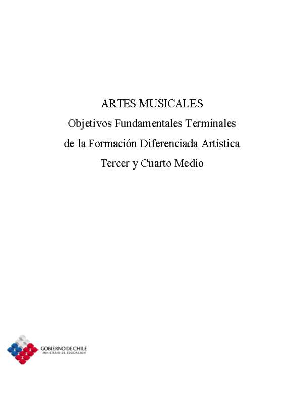 Objetivos Fundamentales Terminales - Artes Musicales