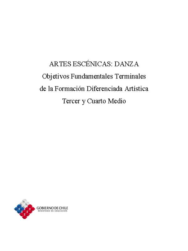 Objetivos Fundamentales Terminales - Artes Escénicas Danza