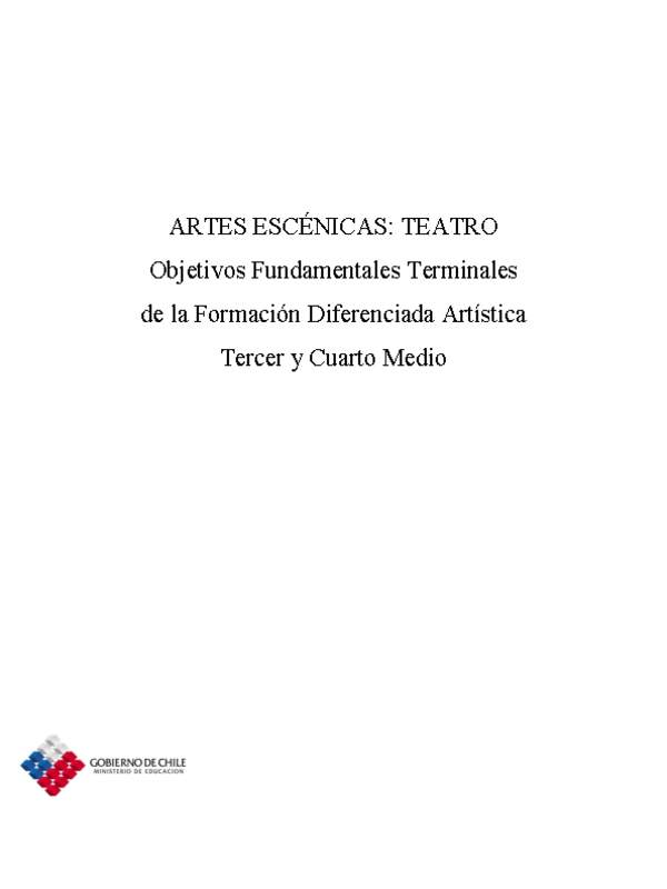 Objetivos Fundamentales Terminales - Artes Escénicas Teatro