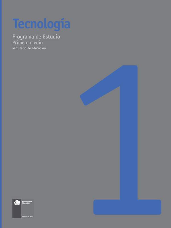 Programa de Estudio Educación Tecnológica 1° Medio