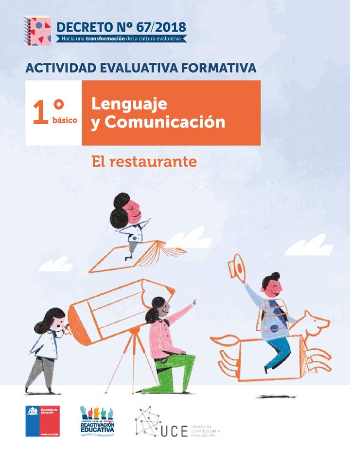 Actividad Evaluativa Formativa. 1° básico: El restaurante