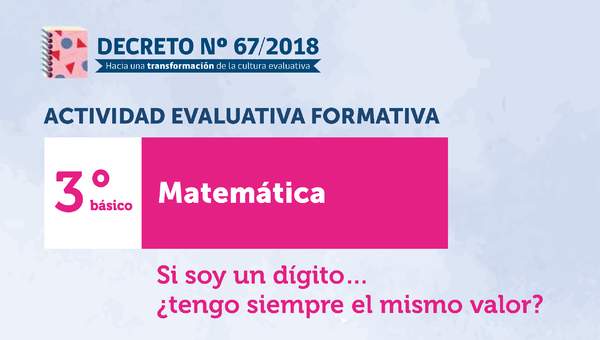 Actividades Evaluativas Formativas. 3° básico: Si soy un dígito… ¿tengo siempre el mismo valor?