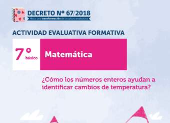 Actividades Evaluativas Formativas. 7° básico: ¿Cómo los números enteros ayudan a identificar cambios de temperatura?