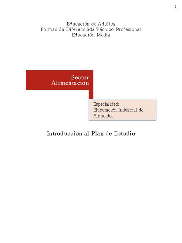 Educación Jóvenes y Adultos - TP - Elaboración industrial de alimentos - Sector-Alimentación