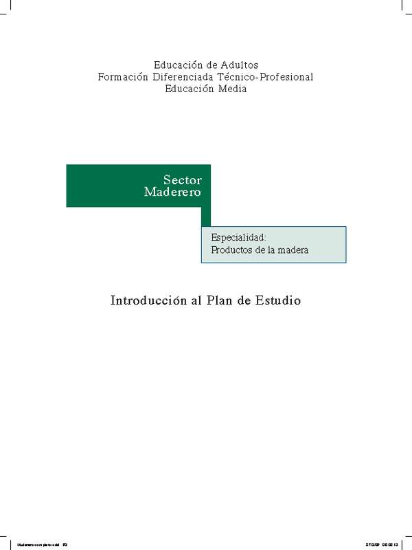 Educación Jóvenes y Adultos - TP - Productos de la madera - Sector Maderero