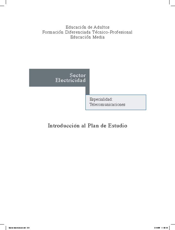 Educación Jóvenes y Adultos - TP - Telecomunicaciones - Sector Electricidad