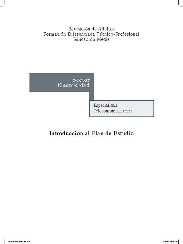 Educación Jóvenes y Adultos - TP - Telecomunicaciones - Sector Electricidad