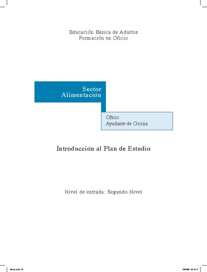 Educación Jóvenes y Adultos - EB - Formación en oficios - Nivel 2 y/o 3 - Ayudante de cocina