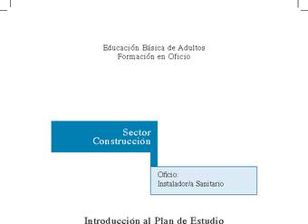 Educación Jóvenes y Adultos - EB - Formación en oficios - Nivel 2 y/o 3 - Instalador/a sanitario