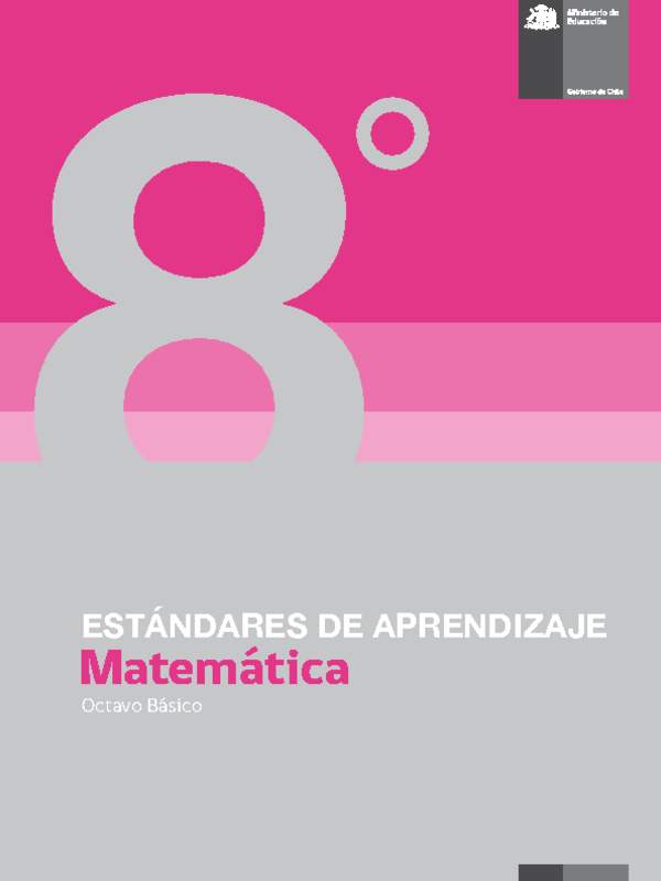 Estándares de Aprendizaje Matemática 8° básico