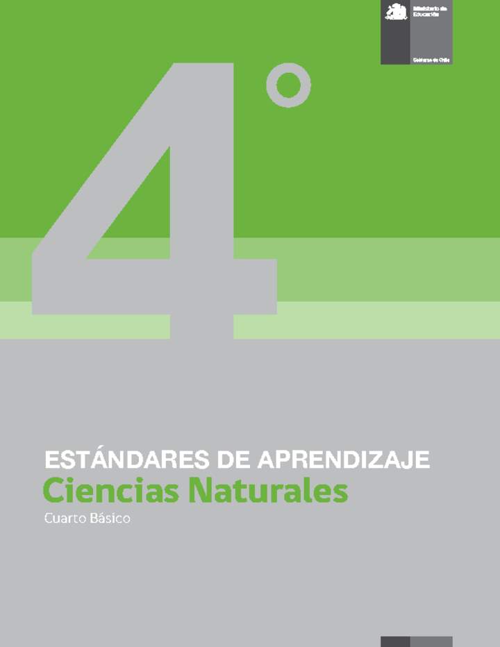 Estándares de Aprendizaje: Ciencias Naturales 4° básico