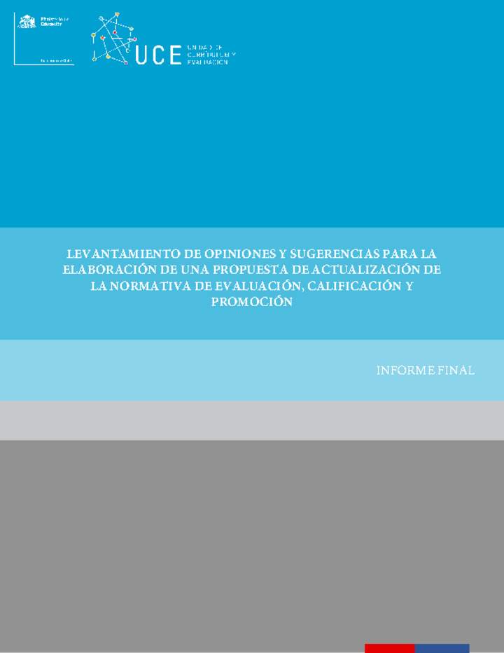 Sugerencias para la elaboración de una propuesta de actualización de la normativa de evaluación, calificación y promoción