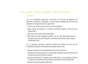 Artes Visuales 7° básico-Unidad 4-OA3;5-Actividad 1