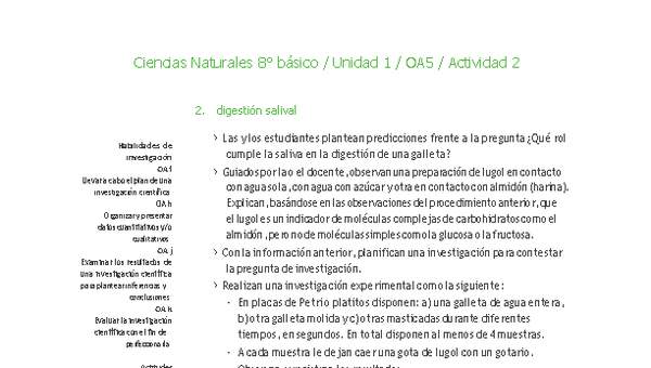 Ciencias Naturales 8° básico-Unidad 1-OA5-Actividad 2