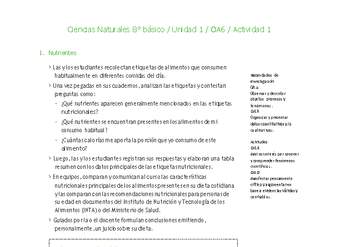 Ciencias Naturales 8° básico-Unidad 1-OA6-Actividad 1