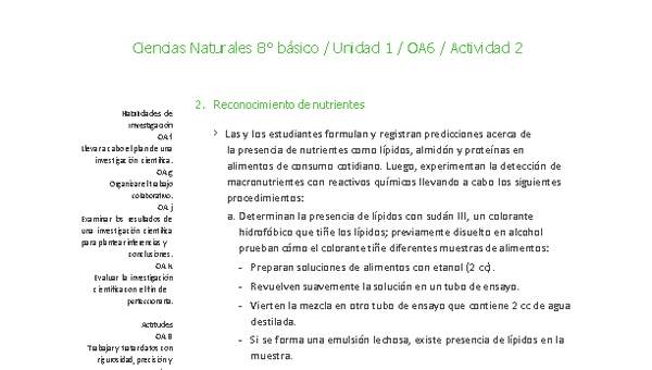 Ciencias Naturales 8° básico-Unidad 1-OA6-Actividad 2