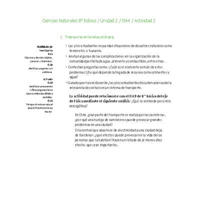 Ciencias Naturales 8° básico-Unidad 2-OA4-Actividad 2