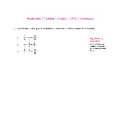 Matemática 7° básico -Unidad 1-OA 2-Actividad 2