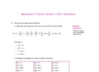 Matemática 7° básico -Unidad 1-OA 2-Actividad 6