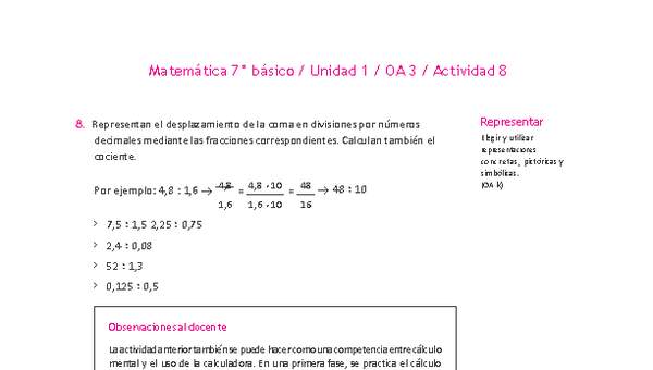 Matemática 7° básico -Unidad 1-OA 3-Actividad 8