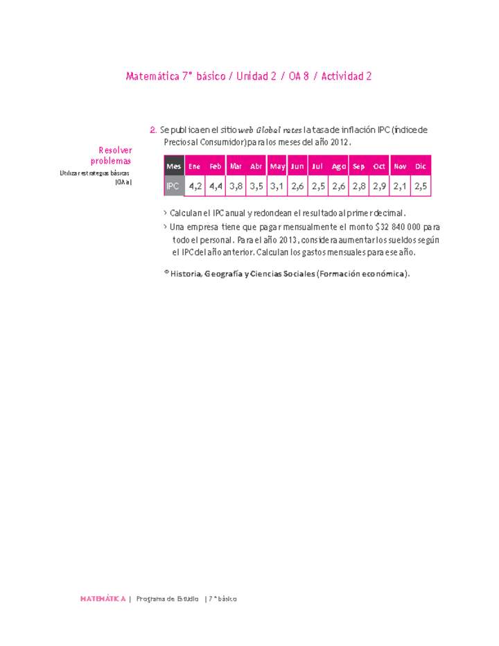 Matemática 7° básico -Unidad 2-OA 8-Actividad 2