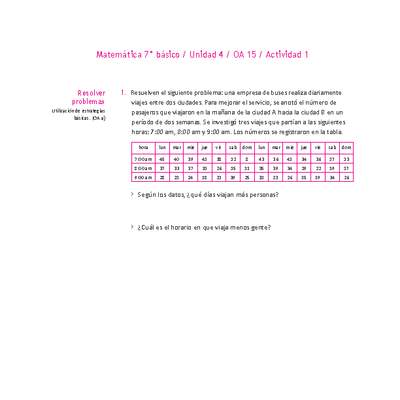 Matemática 7° básico -Unidad 4-OA 15-Actividad 1