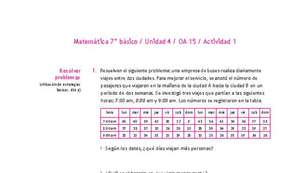 Matemática 7° básico -Unidad 4-OA 15-Actividad 1