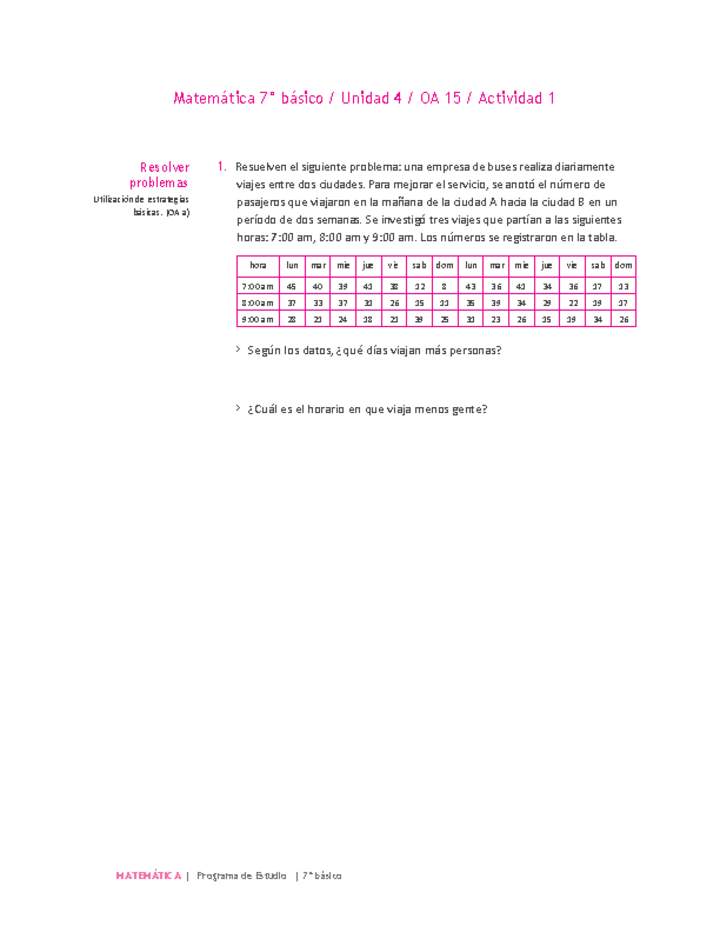 Matemática 7° básico -Unidad 4-OA 15-Actividad 1