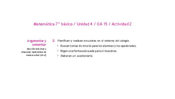 Matemática 7° básico -Unidad 4-OA 15-Actividad 2