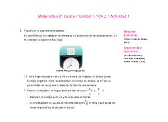 Matemática 8° básico -Unidad 1-OA 2-Actividad 1