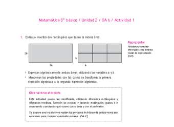 Matemática 8° básico -Unidad 2-OA 6-Actividad 1