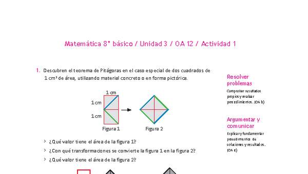 Matemática 8° básico -Unidad 3-OA 12-Actividad 1