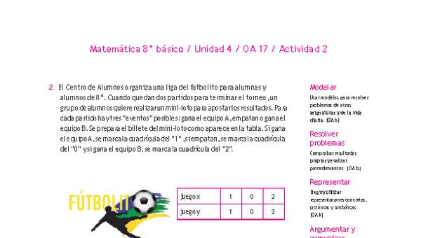 Matemática 8° básico -Unidad 4-OA 17-Actividad 2