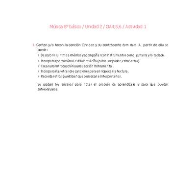 Música 8° básico-Unidad 2-OA4;5;6-Actividad 1