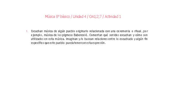 Música 8° básico-Unidad 4-OA1;2;7-Actividad 1