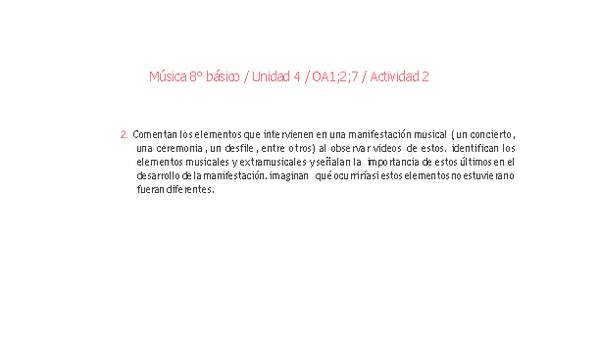 Música 8° básico-Unidad 4-OA1;2;7-Actividad 2