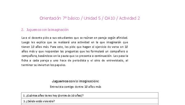 Orientación 7° básico-Unidad 5-OA10-Actividad 2