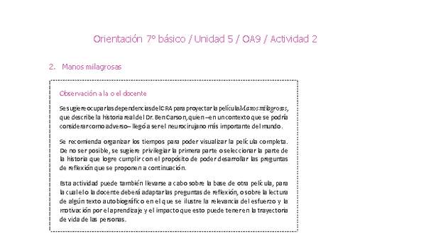 Orientación 7° básico-Unidad 5-OA9-Actividad 2