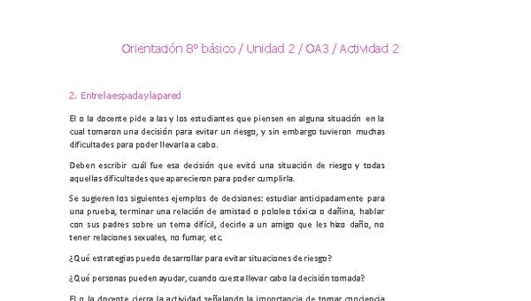 Orientación 8° básico-Unidad 2-OA3-Actividad 2