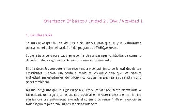 Orientación 8° básico-Unidad 2-OA4-Actividad 1