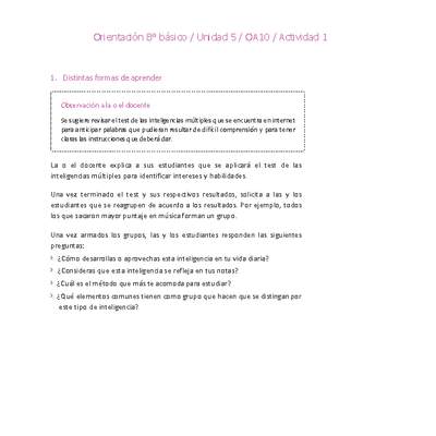 Orientación 8° básico-Unidad 5-OA10-Actividad 1