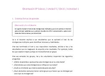 Orientación 8° básico-Unidad 5-OA10-Actividad 1