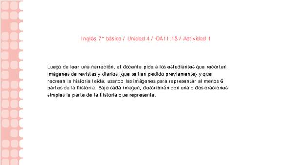 Inglés 7° básico-Unidad 4-OA11;13-Actividad 1