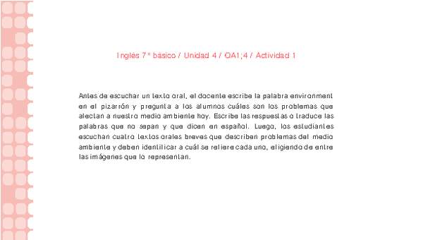Inglés 7° básico-Unidad 4-OA1;4-Actividad 1