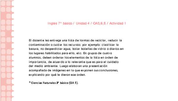 Inglés 7° básico-Unidad 4-OA5;6;8-Actividad 1