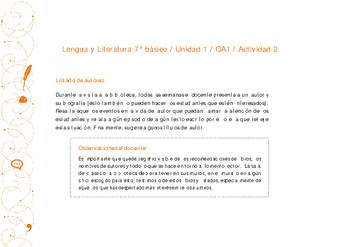 Lengua y Literatura 7° básico-Unidad 1-OA1-Actividad 2