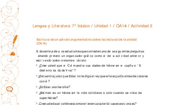 Lengua y Literatura 7° básico-Unidad 1-OA14-Actividad 2